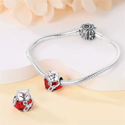 Red Maneki Neko Charm